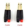 2/3 Pole Audio Mono Stereo Jack 6.35mm 6.5mm Male Connector Gold-Plated 1/4 Inch Plug Microphone Cable