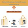 Canvas Logo Burlap Tote - Handheld Shopping and Outing Bag