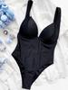 Solid Strapped Swimwear Women 2025 Sexy High Cut Push Up One Piece Swimsuit Bathing Backless Summer Beach Monokini