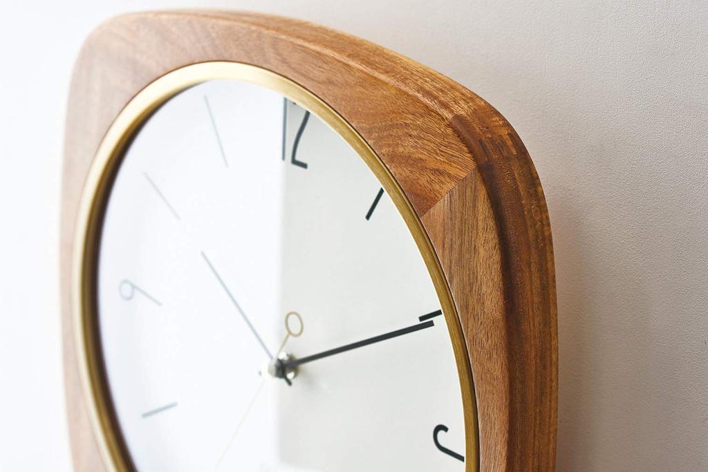 Interform Wall Clock Mauritz Wood Gold Sweep Movement CL-3932 30.5cm