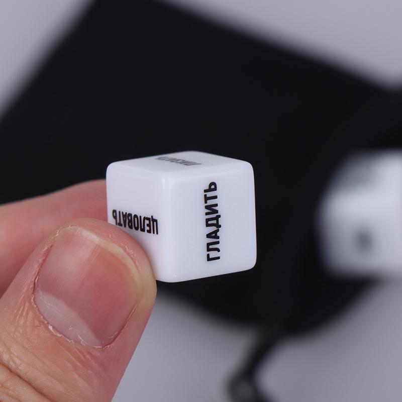 2Pcs Fun Acrylic Dice Love Sexy Dice Sex Dice Erotic Dice With Velvet Dice Bag