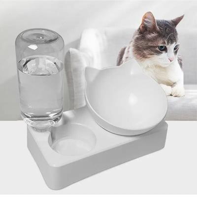 Haustier-Katzen-Hundenapf, automatischer Futterspender, Portionskontrolle, Wirbelsäulenschutz, Schrägfutternapf, Katzen-Trinkflasche