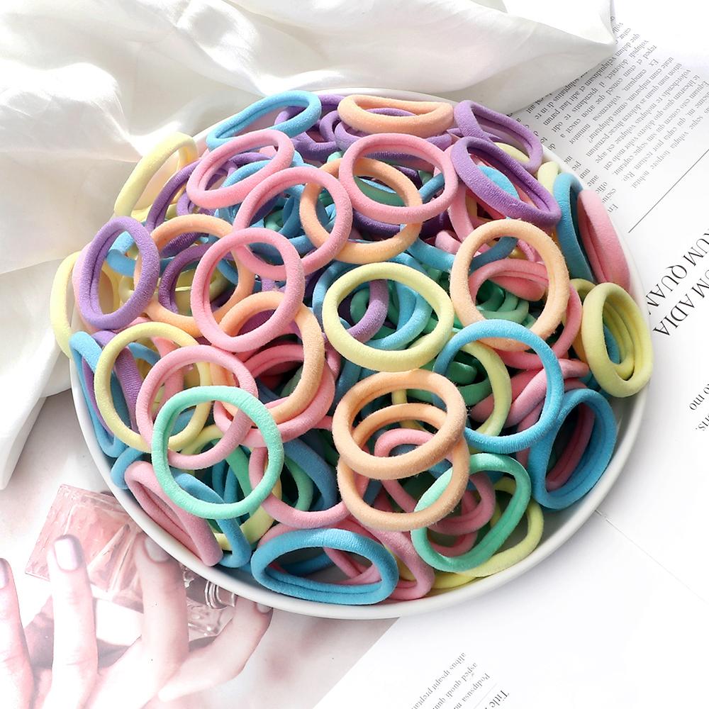 51 Colors Basic Elastic Hair Band for Girls 20/30/50PCS 4cm Simple Solid Color Headband Women Hair Accessories Scrunchies Holder