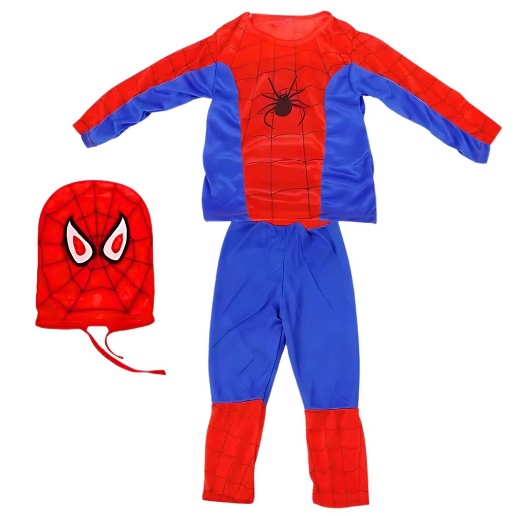 Costume di Spiderman per Carnevale, Costume in Maschera, Maschera di Spider-Man, Bambini 3 in 1 M