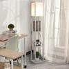 Floor Lamp with Shelves, Standing Light, Wood, 26 x 26 x 160 cm, for Living Room/Bedroom (Without Bulb)