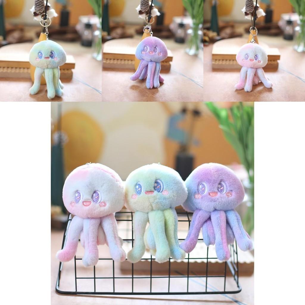 Ultra Soft Plush Toy Jellyfish Keychain Adorable Ocean Animal Stuffed Doll