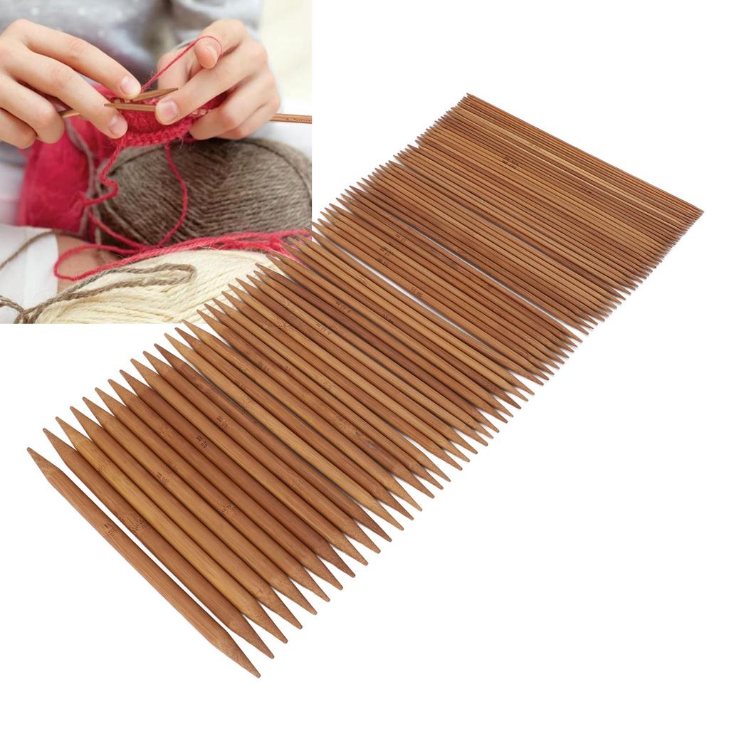 75 Pieces Knitting Needles Set Carbonized Bamboo Sweater   Double Pointed Knitting Needles