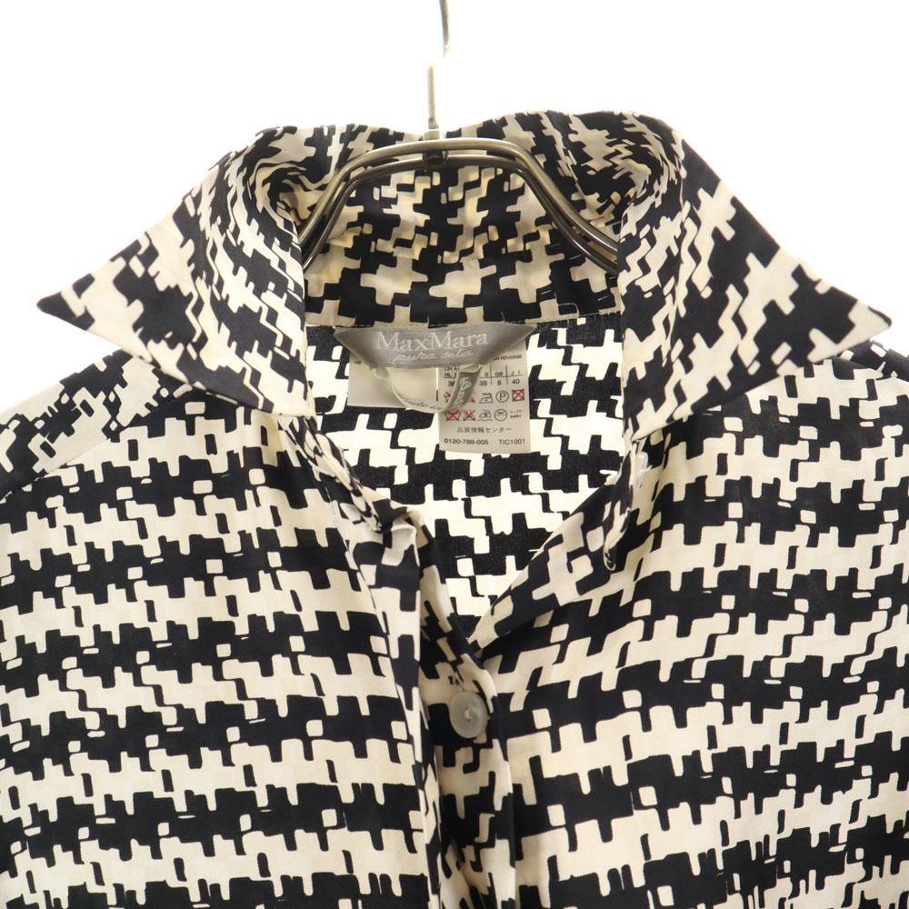 Max Mara Made In Italy Geometric Pattern Long Sleeve Shirt Special Wing Women Used