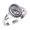 Natural Black Rutile Gemstone Handmade 925 Solid Sterling Silver Ring S.8 V7w56