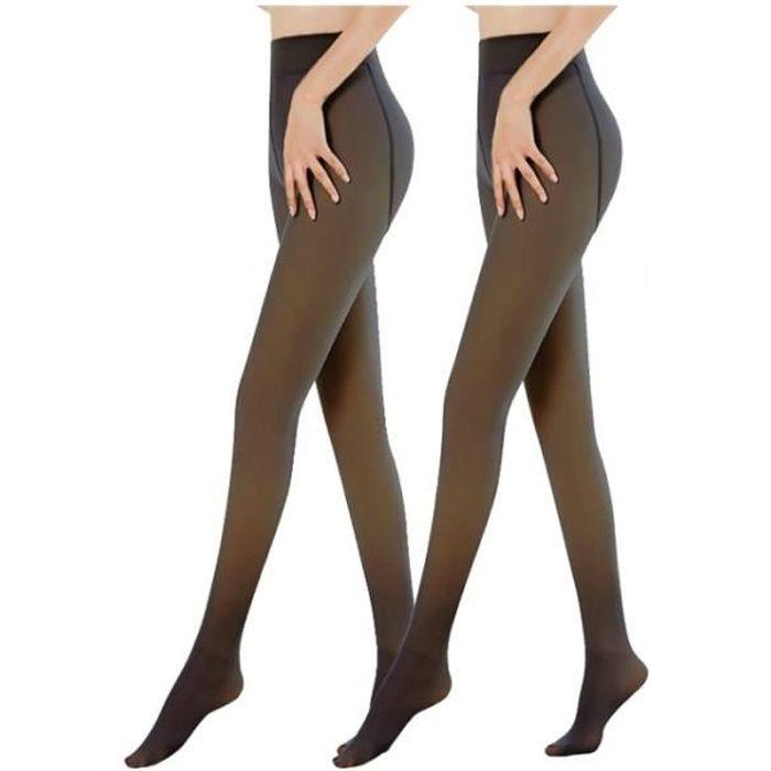 

2PCS Collant Chaud Femme Hiver Extensibles Translucide Epais Polaire Haute Thermique en Plein Air[300g (-5-10℃),Noir(Pied Plein)]