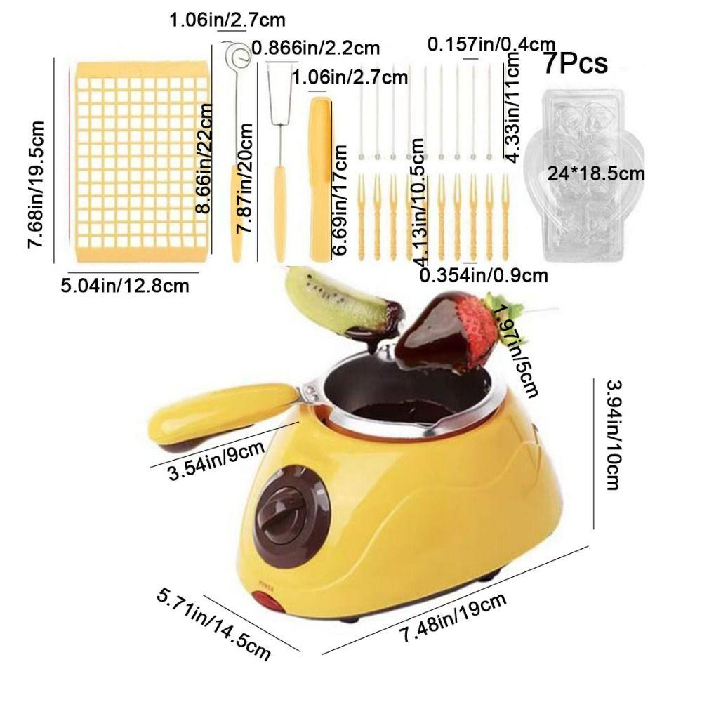 EU Plug Chocolate Melting Machine Stainless Steel/Plastic Chocolate Fondue Maker  For Home