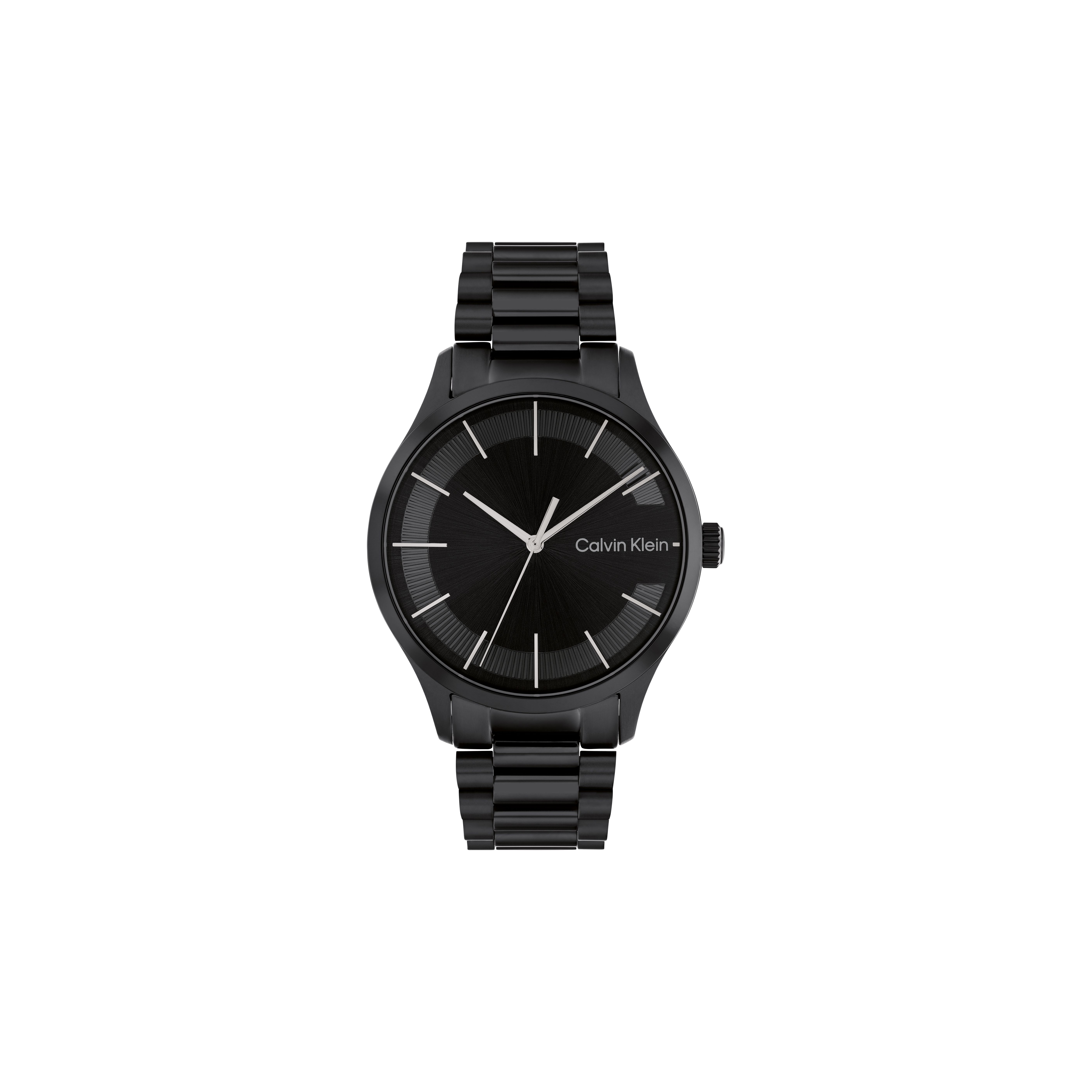 Calvin Klein Iconic Logo Series Steel Chain Minimalist Watch Quartz Movement Black Dial Men watches 25200040 Black Dial