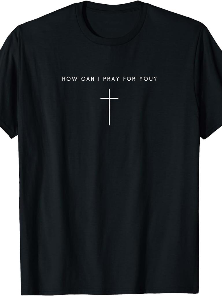 Unisex T-shirt How Can I Pray for You Cross - Minimalist Christian T-Shirt