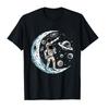 100 Cotton Astronaut Unicorn Planet Alien Space Moon For Men Women Black TShirt Graphic Harajuku Fashion Tee T Shirt XS5XL