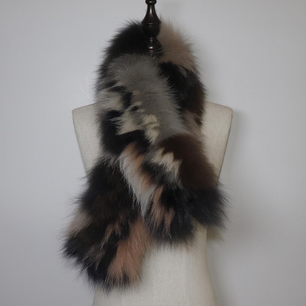 Hot Sale Natural Fox Fur Scarf Winter Women Knitted Real Fox Fur Scarves Outdoor Warm Lady Quality Genuine Fox Fur Muffler