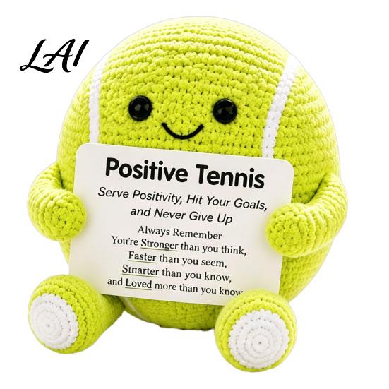 Cute Knitted Ornament for Athletes Positive Sports Ball Plush Emotional Support Doll