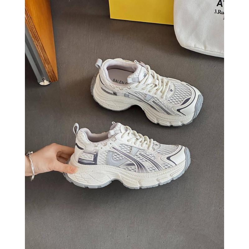 Dad Shoes Women's Summer New Shoes Women's Shoes Thick Sole Inner Height Increase Mesh Breathable Ultra-light Sports and Leisure Shoes