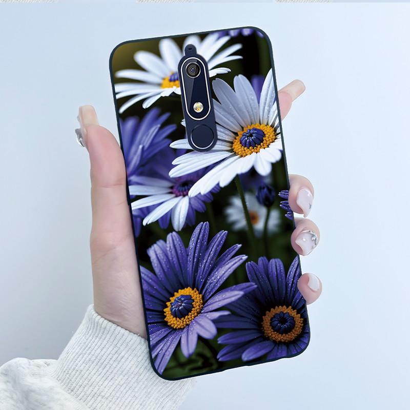 Casing For Nokia 5.1 6.1 Aesthetic Luxury Cute Cool Boys Girls Soft silicone Phone Case Back Cover Black Matte Protective Shell