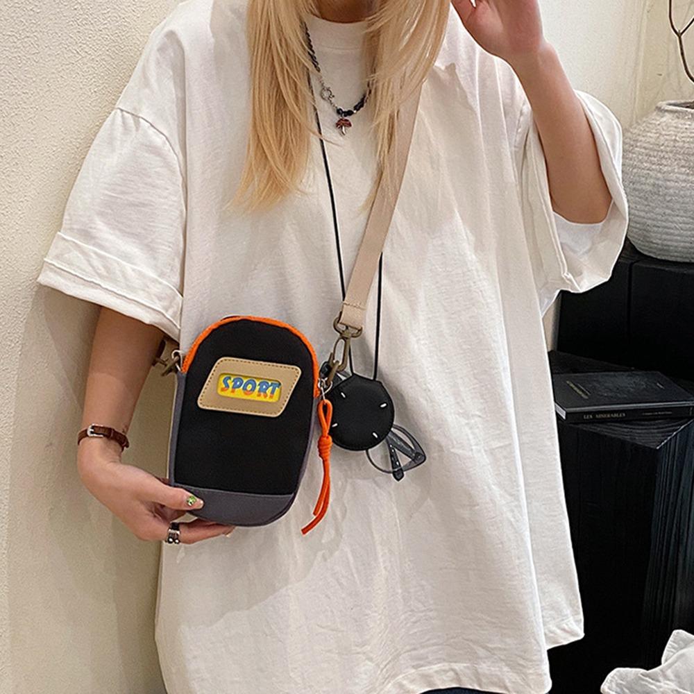 Casual Small Square Bag Large Capacity Mobile Phone Pouch Canvas Crossbody Bag  Travel