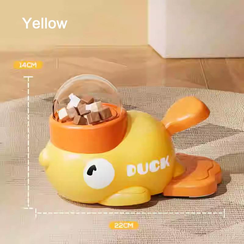 Yellow Duck-Shaped Interactive Dog Treat Dispenser Durable Plastic Training dogToy Puzzle Slow Feeder Dog Entertainment Toy