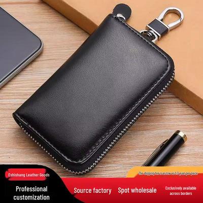 Men's and Women's Large Capacity Zipper Car Key Bag - Convenient Waist-Mounted Key Holder