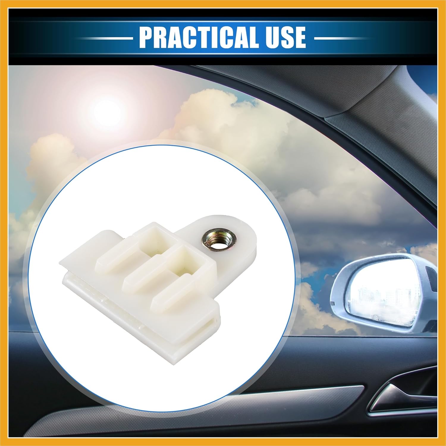 2 Pcs Window Door Glass Channel Retainer Clip, 1.97 x1.73 x0.55  Glass Regulator Holder Sash Clip Universal for Car Truck Van Durable Plastic Beige