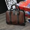 Crazy Horse Leather Men's Bag New Trendy Business Office Handbag Men's Retro Shoulderbag Messenger Briefcase
