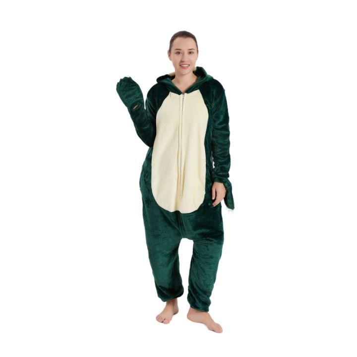 Snorlax Cosplay Costume Adults Kigurumi One-Piece Pajamas Cartoon Onesie For Halloween Whole Body Clothes
