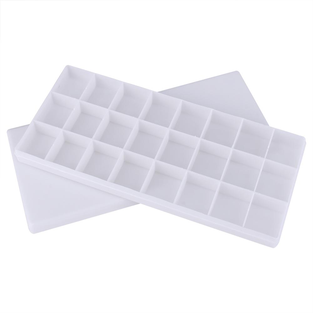 24 Compartments Plastic Paint  , Watercolor Mixing Tray for Students and Artists, Convenient Painting Accessory with 20 Pigment Grids