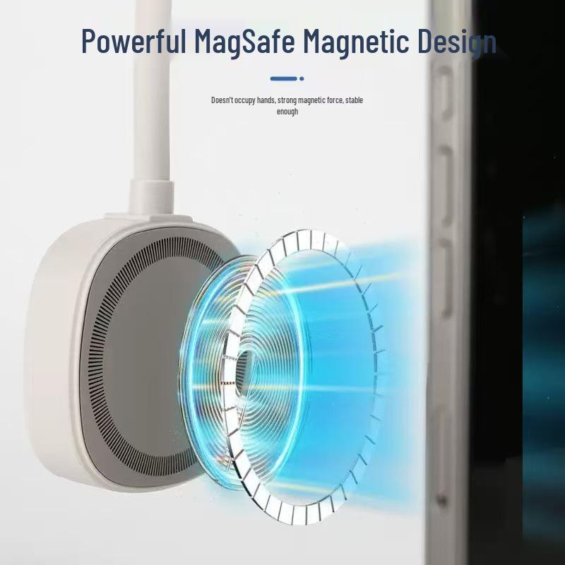 Compact Magnetic Portable USB Fan with Phone Holder