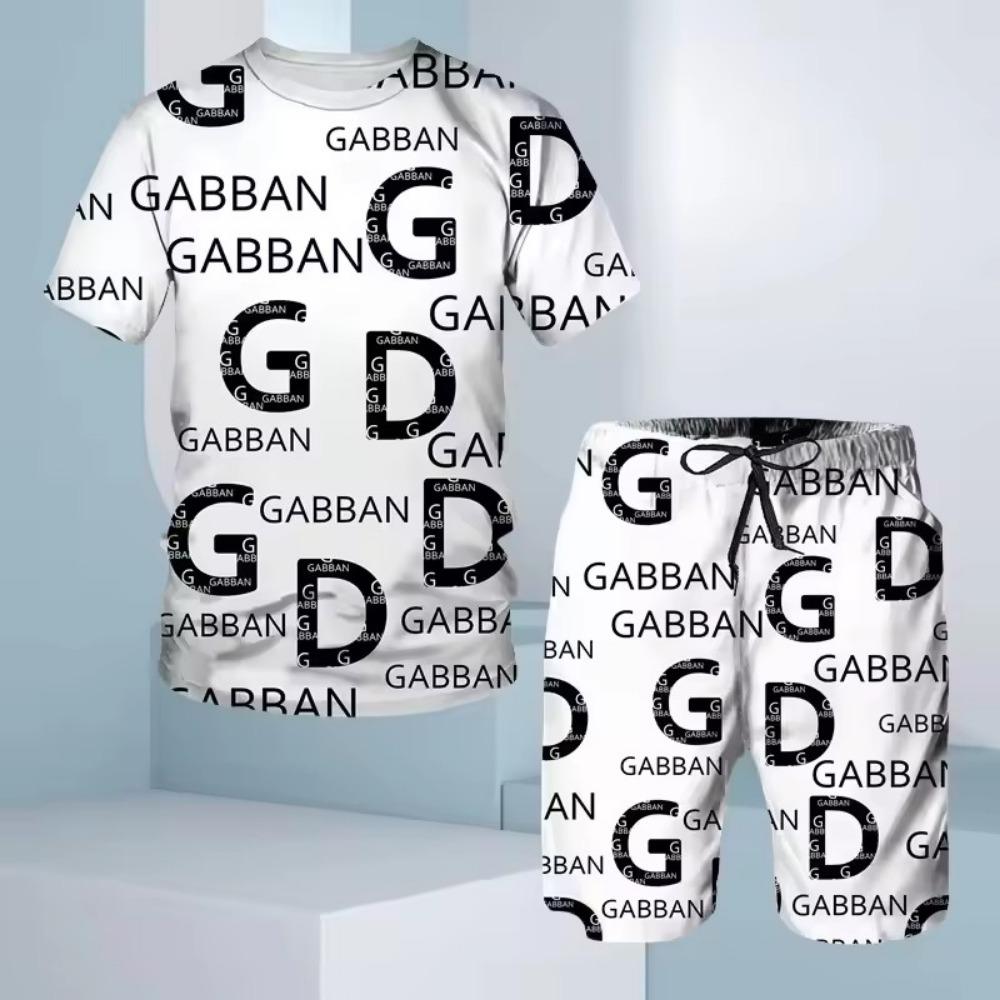 Summer Men's Casual Chicago NO.32 Print Short Sleeve T-Shirt & Shorts Set Round Neck Short Sleeved Women's T-shirt Shorts Set