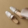 Fashion Retro Medium Heel Woman Slippers Round Toe Shoes for Women Top Designs Stylish Casual Sandals 2025 Luxury Unique Slides On Sale