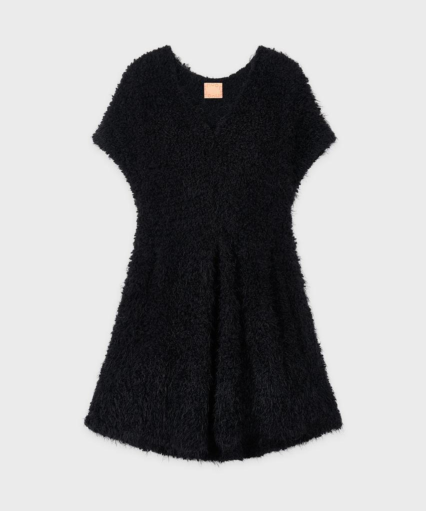 SINOON V-Neck Flare Knit (Black)