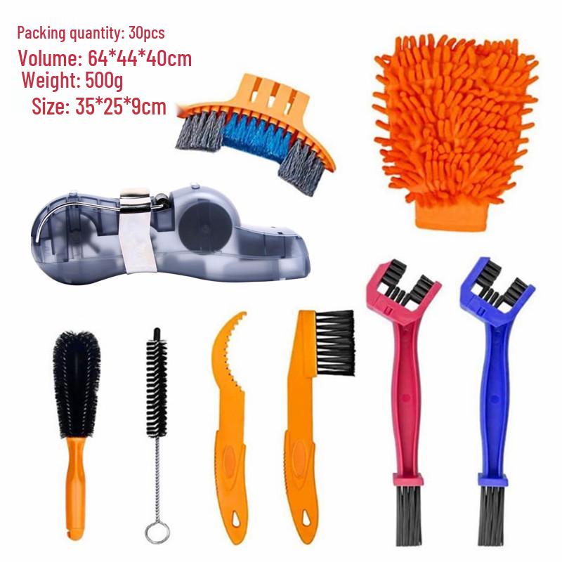 Portable Mountain Bike Chain Cleaner & Maintenance Brush Kit