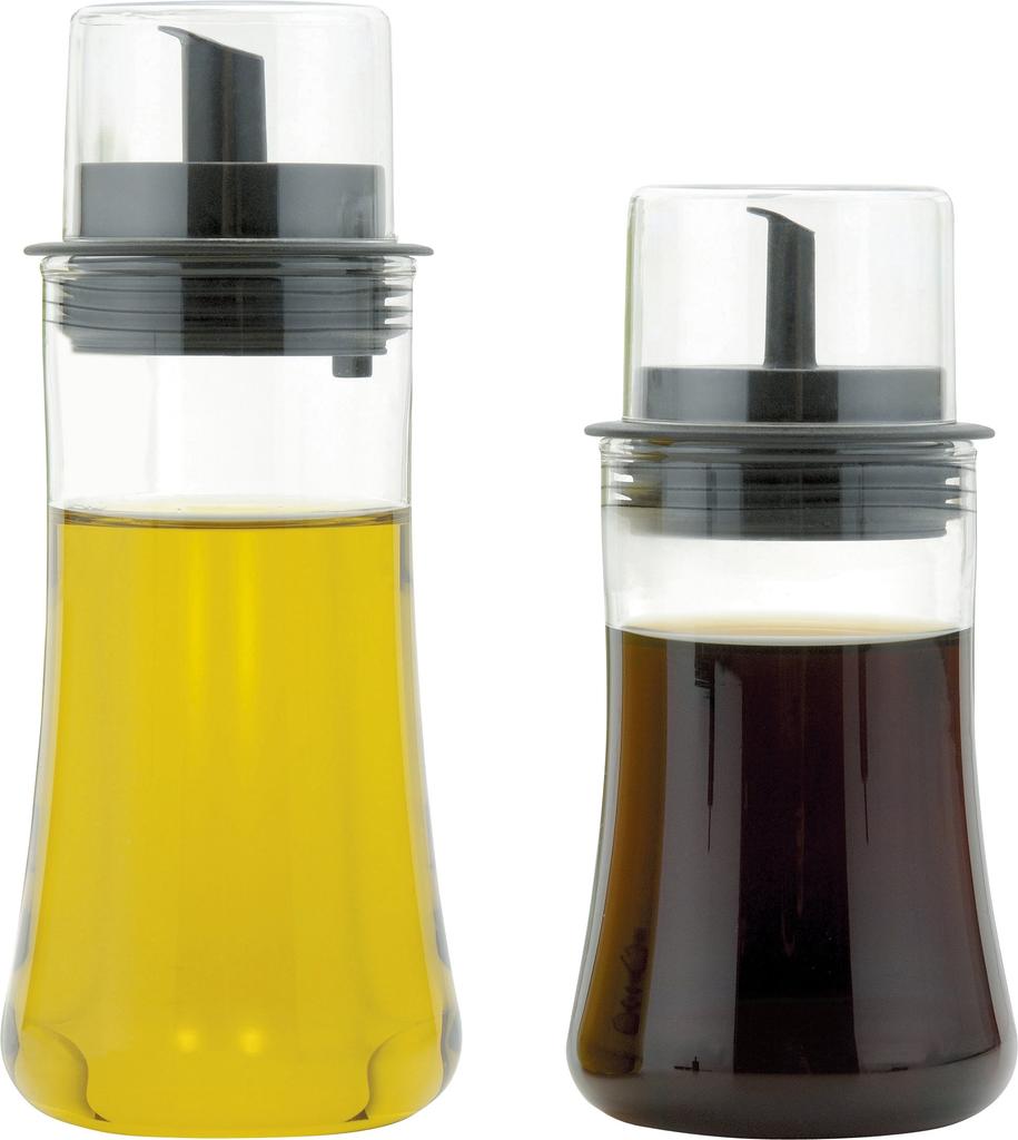 Iwaki AGC Technoglass Heat-Resistant Glass Drip-Resistant Soy Sauce Dispenser, 120ml, with Lid, KT5031-BK