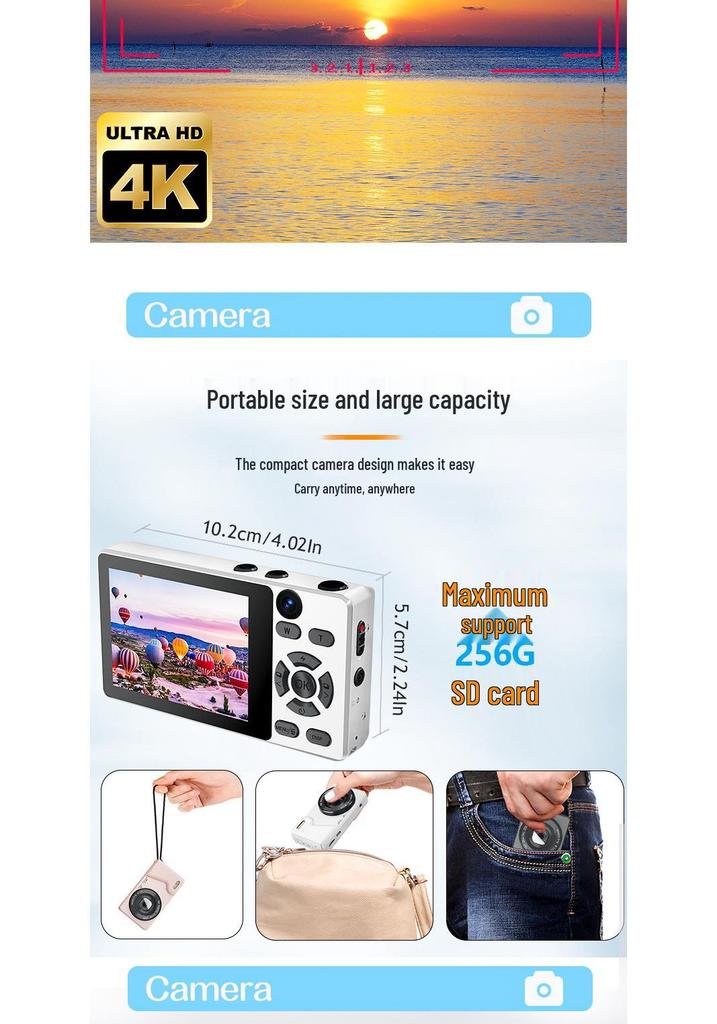 Ultra HD 4K Metal Shell Digital Camera for Students