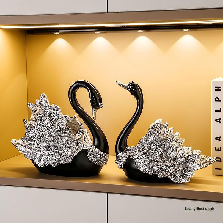 Swan Wine Rack Ornament - Elegant Display for Living Room or Dining Cabinet
