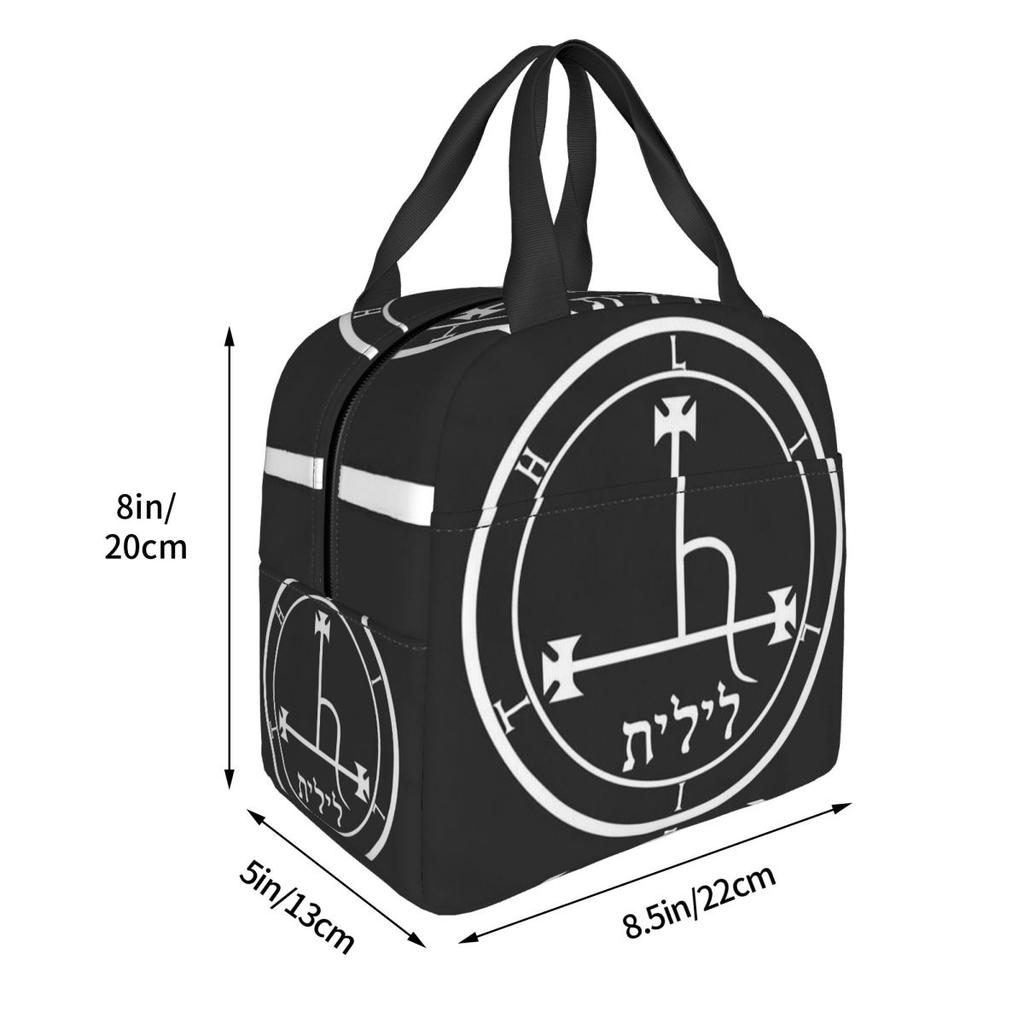 Sigil Of Lilith Altar Cloth Insulated Lunch Bag for Women Children Portable Food Boxes Thermal Lunch Box Tote
