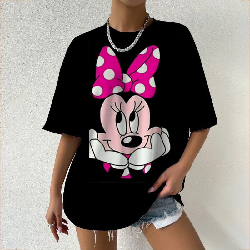 

Нова жіноча футболка вільного крою та повсякденного одягу, блузка з принтом Disney Міккі Мауса, жіноча толстовка великого розміру, вільний пуловер 2XL