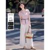 Women's Linen Blend Shirt & Wide-Leg Pants Set