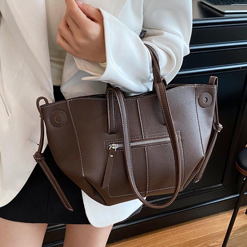 Stilvolle große Flügeltasche Damen Luxus Retro Tragetasche Koreanischer Stil Einfach Lässig Vielseitig Umhängetasche Elegante Handtasche