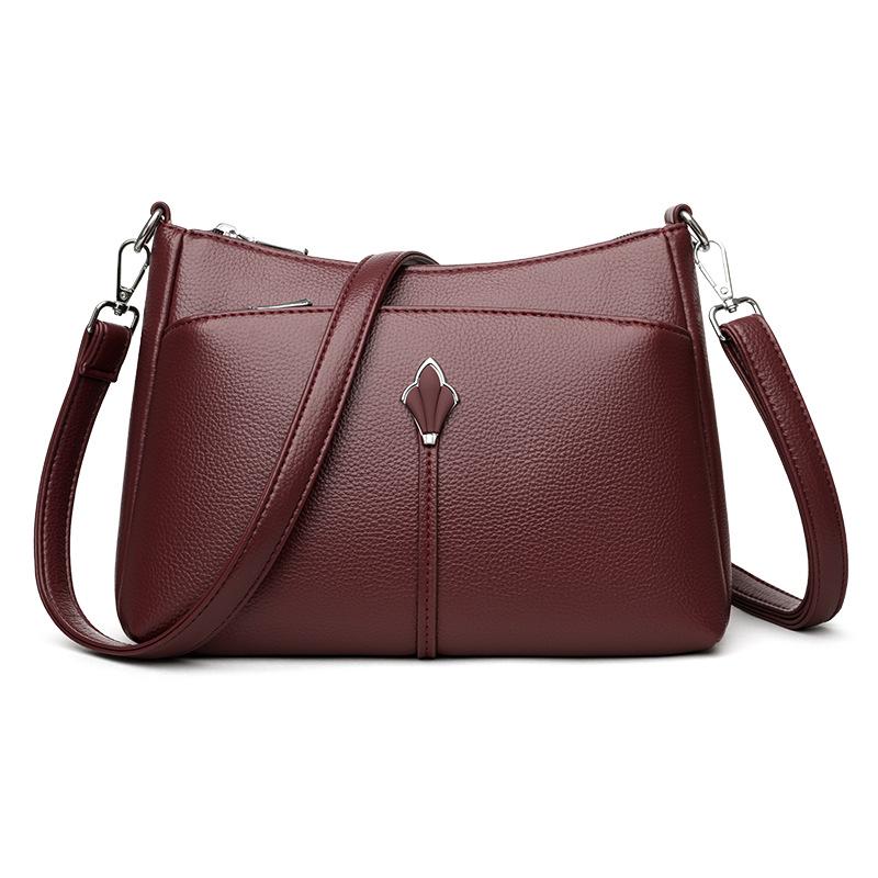 Autumn/Winter Soft Leather Multi-layer Shoulder/Crossbody Bag for Women - Versatile and Spacious Design