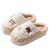 Plush cotton slippers 2025 autumn and winter new indoor home thick bottom warm couple cotton slippers winter