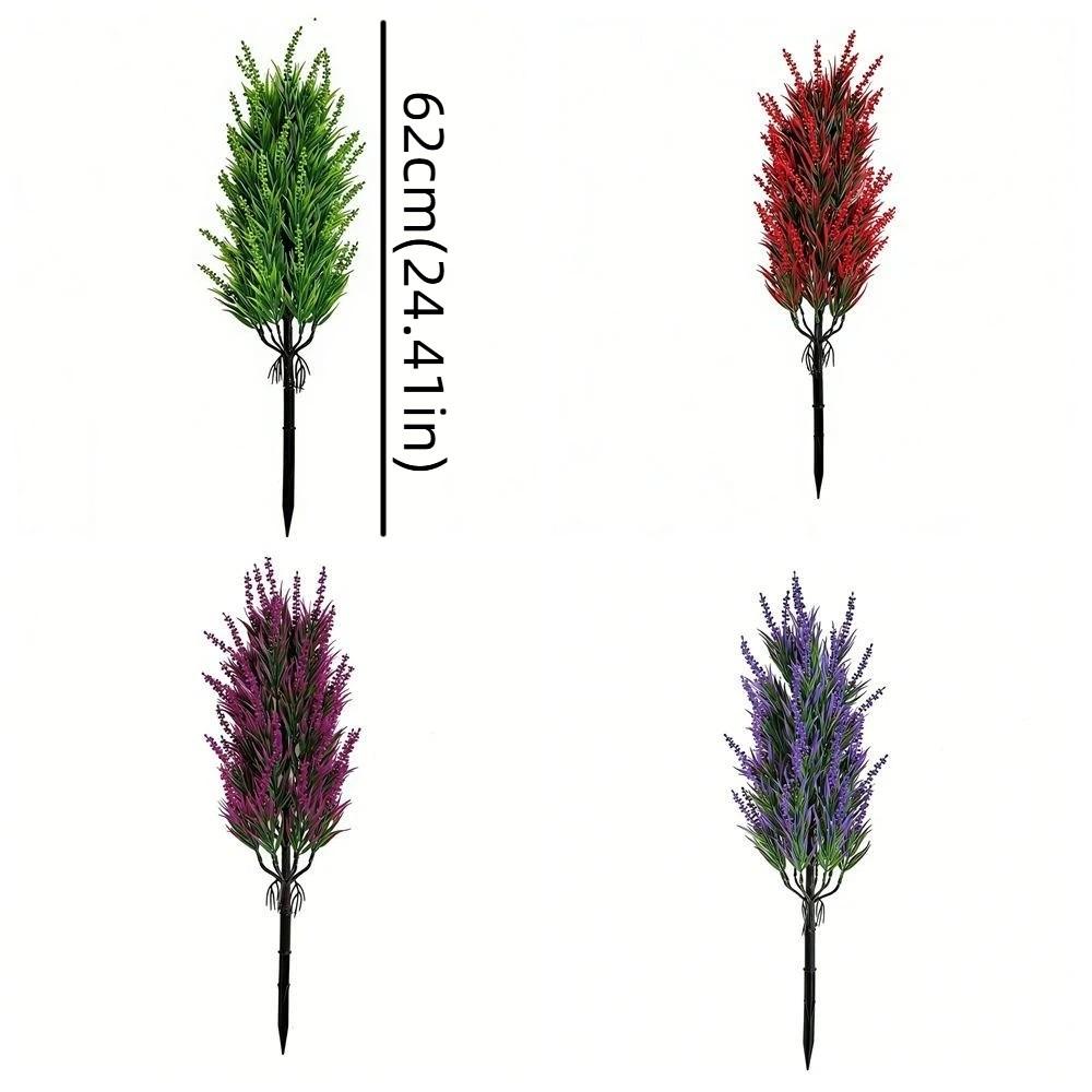 Bamboo Leaf Artificial Lavender Stake Flower No Fade Simulation Lavender Plant Patio Lawn
