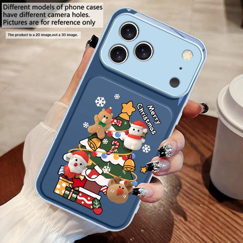 Cartoon-Weihnachtsbaum Für iPhone 17 Air 16 E 15 14 13 Plus 12 mini 11 17 Pro Max XR Xs Max 16E 7 8 Gehärtetes Glas Handyhülle