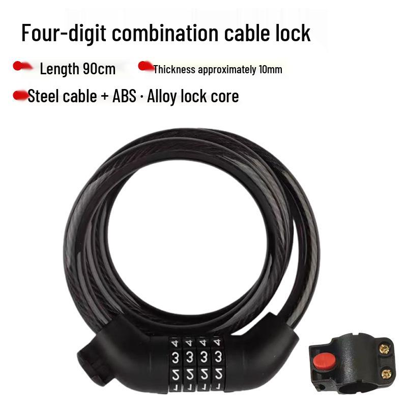 Five-Digit Combination Bicycle Lock: Portable Anti-Theft Steel Cable for Bikes and Electric Vehicles.