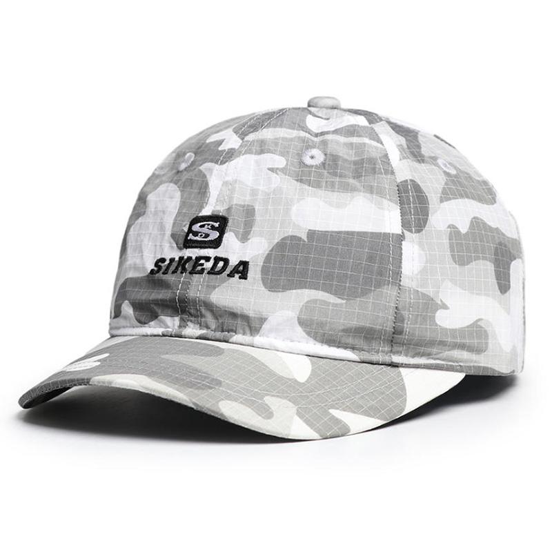 

Summer Sunshade Quick-Dry Camping Hat Embroidered Letter Camouflage Baseball Cap Outdoor Sun Protection Sports Running Hat Adjustable світло-сірий колір