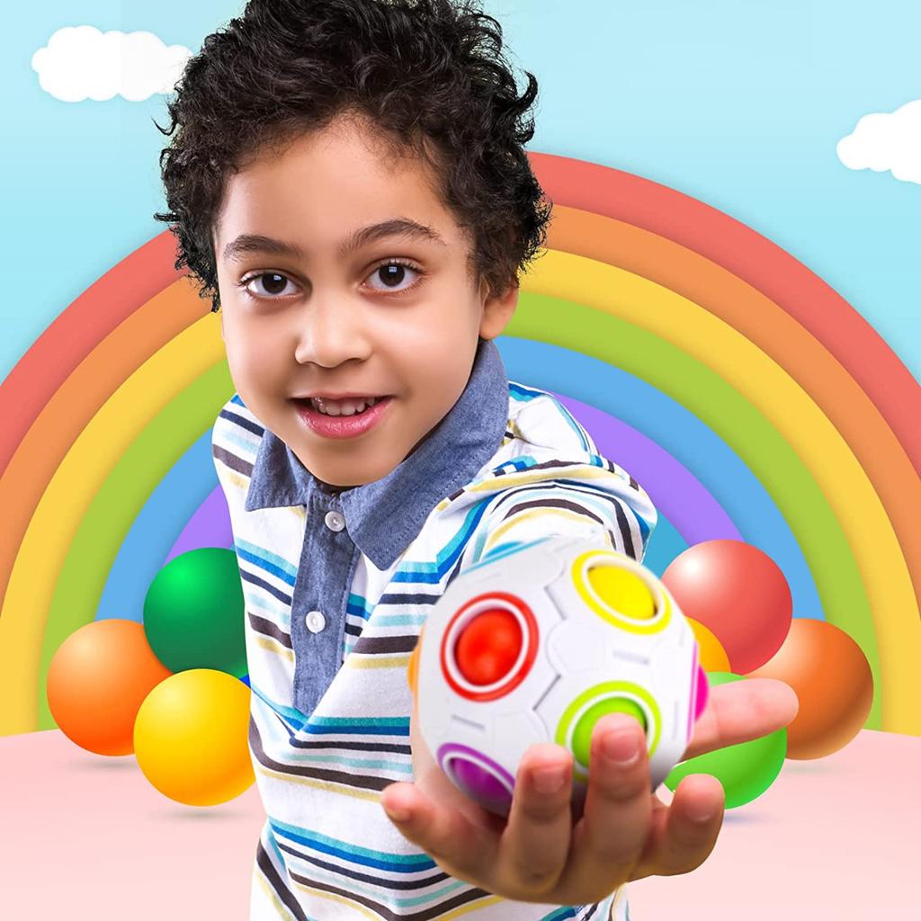 Magiczna Kula Układanka Logiczna Piłka Antystresowa Sensoryczna Rainbow Ball