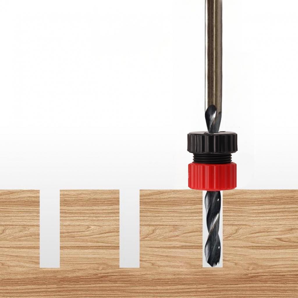 3 Piece Set of Adjustable Drill Bit Stop Collars for Accurate Depth Control