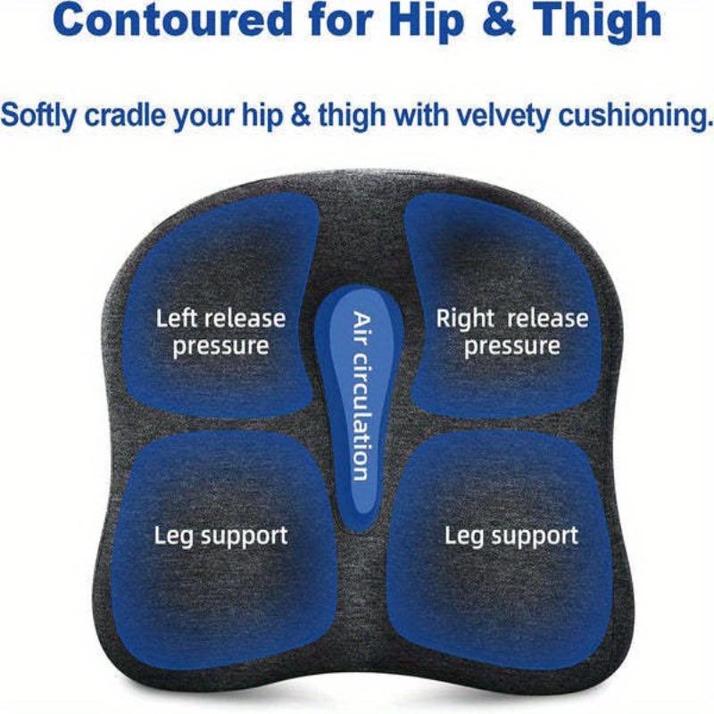 Seat Cushion For Long Sitting Hours On Office/Home Chair, Car, Wheelchair -Memory Foam For Hip, Tailbone, Coccyx, Sciatica CDN